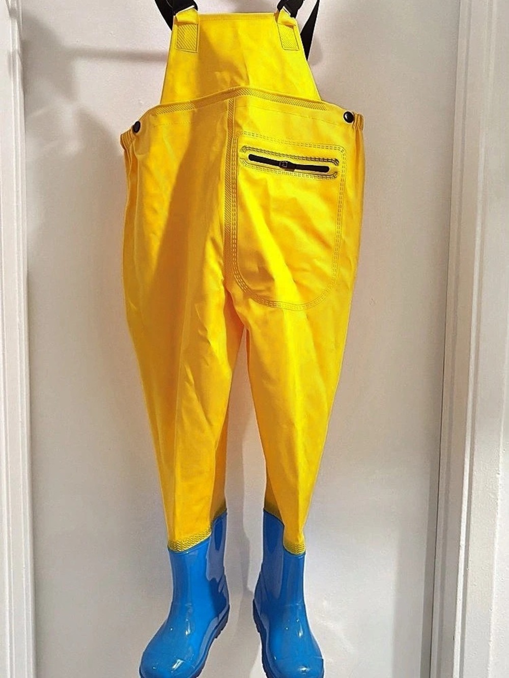 Kids Yellow Rain Bib Overalls Boots US 9 NWOT